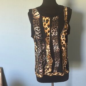 Misook, Leopard Print Sleeveless Top
